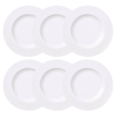 Jogo 6 Pratos para Sobremesa Porcelana Branca 21cm Tramontin