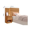Ver imagem 3 de Cabeceira para Cama de Solteiro com Mesa de Cabeceira 100% MDF Granada Marrom