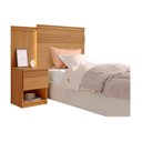 Ver imagem 2 de Cabeceira para Cama de Solteiro com Mesa de Cabeceira 100% MDF Granada Marrom