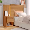 Ver imagem 1 de Cabeceira para Cama de Solteiro com Mesa de Cabeceira 100% MDF Granada Marrom