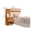 Ver imagem 3 de Cabeceira para Cama de Solteiro com Mesa de Cabeceira 100% MDF Granada Marrom