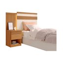 Ver imagem 2 de Cabeceira para Cama de Solteiro com Mesa de Cabeceira 100% MDF Granada Marrom