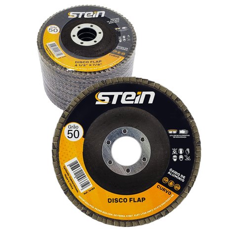 10 Peças Disco Flap Curvo 4.1/2 115mm Metais Ferrosos Grão 50 Stein