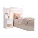 Ver imagem 2 de Cabeceira para Cama de Solteiro com Mesa de Cabeceira 100% MDF Granada Branco
