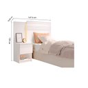 Ver imagem 3 de Cabeceira para Cama de Solteiro com Mesa de Cabeceira 100% MDF Granada Branco