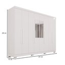 Ver imagem 4 de Guarda-roupa Casal Pinheiro 8 Portas 4 Gavetas com Pés e Espelho Branco - Pnr Móveis