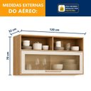 Ver imagem 4 de Armário Aéreo 120cm com Vidro Salvador Bege/Cinamomo/Off White