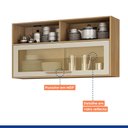 Ver imagem 4 de Armário Aéreo 120cm com Vidro Salvador 