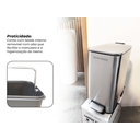 Ver imagem 2 de Lixeira Linius Inox Escovado 5L Pedal e Tampa com Amortecimento