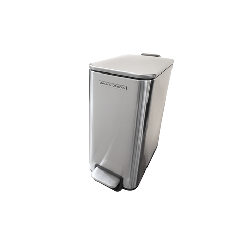 Lixeira Linius Inox Escovado 5L Pedal e Tampa com Amortecimento