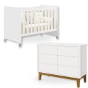 Ver imagem 4 de Quarto de Bebê Berço Evolution + Cômoda 6 Gvts + Colchão Branco
