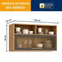 Ver imagem 4 de Armário Aéreo 120cm com Vidro Salvador Bege/Cinamomo/Grafite