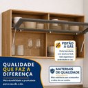 Ver mais imagens de Armário Aéreo 120cm com Vidro Salvador Bege/Cinamomo/Grafite