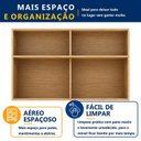 Ver imagem 5 de Armário Aéreo 120cm com Vidro Salvador Bege/Cinamomo/Grafite