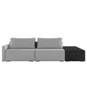Ver imagem 7 de Sofá Ilha Modulado Milos 252cm Puff Lateral Cinza Preto Manchado Veludo/pu G33 - Gran Belo