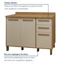 Ver imagem 4 de Balcão 120cm 3 Portas 2 Gavetas Salvador Bege/Cinamomo/Off White