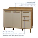 Ver imagem 3 de Balcão 120cm 3 Portas 2 Gavetas Salvador