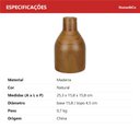 Ver imagem 7 de Vaso Decorativo de Madeira Natural 25x15x15cm Enfeite Sala Mesa Estante Aparador