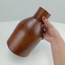 Ver imagem 5 de Vaso Decorativo de Madeira Natural 25x15x15cm Enfeite Sala Mesa Estante Aparador