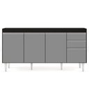Ver imagem 5 de Balcão Gabinete 160cm sem Tampo 4 Portas 2 Gavetas Arkansas Preto/cinza - Lumil Móveis