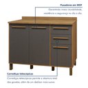 Ver imagem 3 de Balcão 120cm 3 Portas 2 Gavetas Salvador