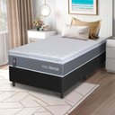 Ver imagem 1 de Conjunto Box Preto Luanda Cinza Espuma D28 Solteiro 96x203x62 - King House