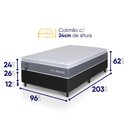 Ver imagem 3 de Conjunto Box Preto Luanda Cinza Espuma D28 Solteiro 96x203x62 - King House