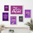 Ver imagem 1 de Composição 6 Quadros Decorativos Açaí - com Vidro:madeira Branca