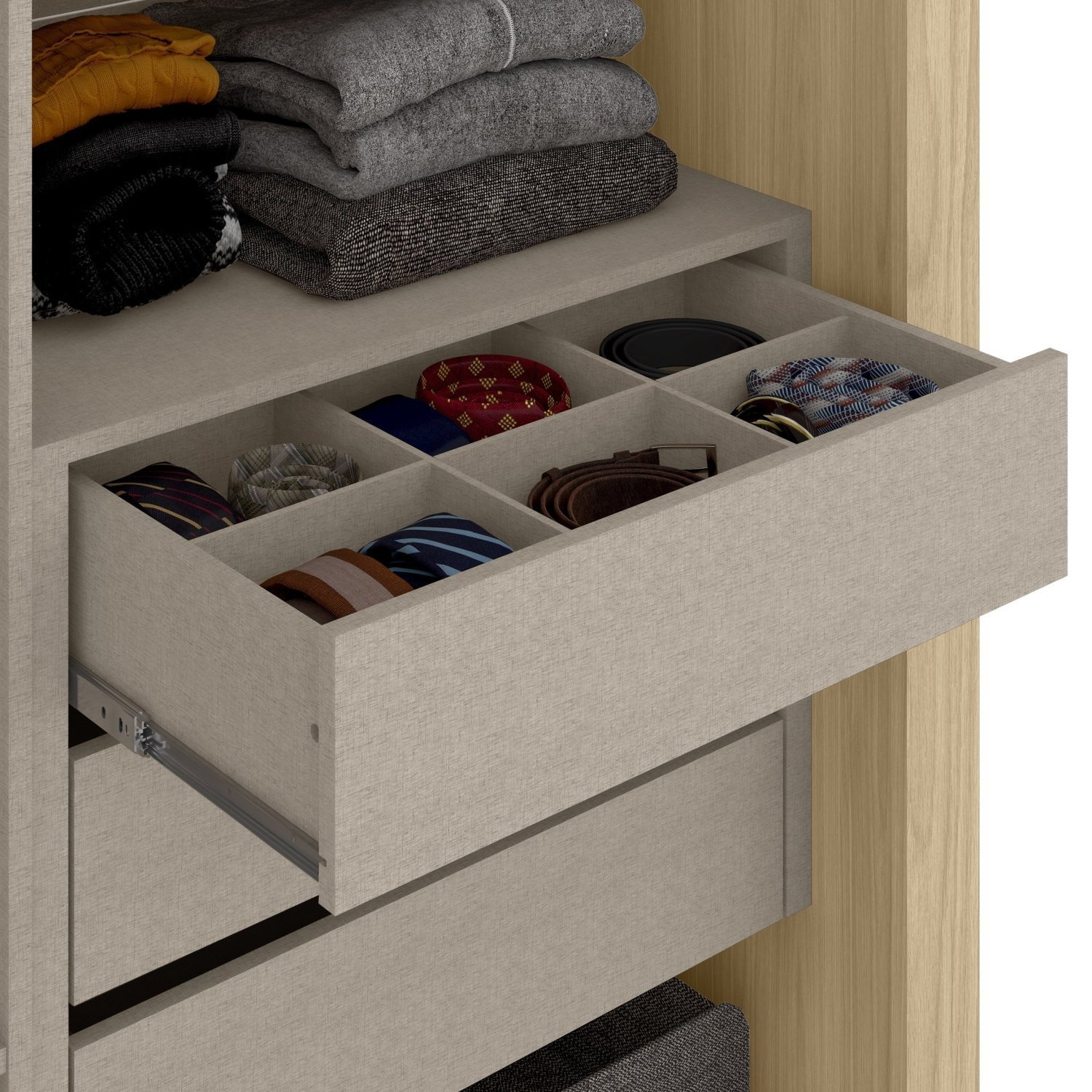Guarda Roupa Casal com Espelho 2 Portas 6 Gavetas Imperador Plus