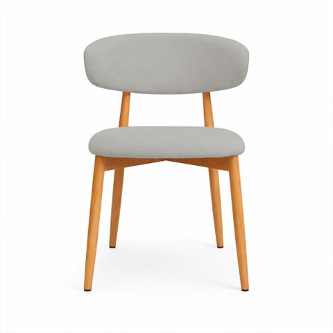 Kit 8 Cadeiras Decorativas Sala de Jantar Luxo Mavie Linho Cinza - Mozzelar