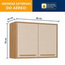 Ver imagem 3 de Armário Aéreo 80cm 2 Portas Salvador Bege/Cinamomo/Off White