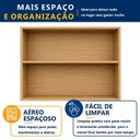 Ver imagem 4 de Armário Aéreo 80cm 2 Portas Salvador Bege/Cinamomo/Off White