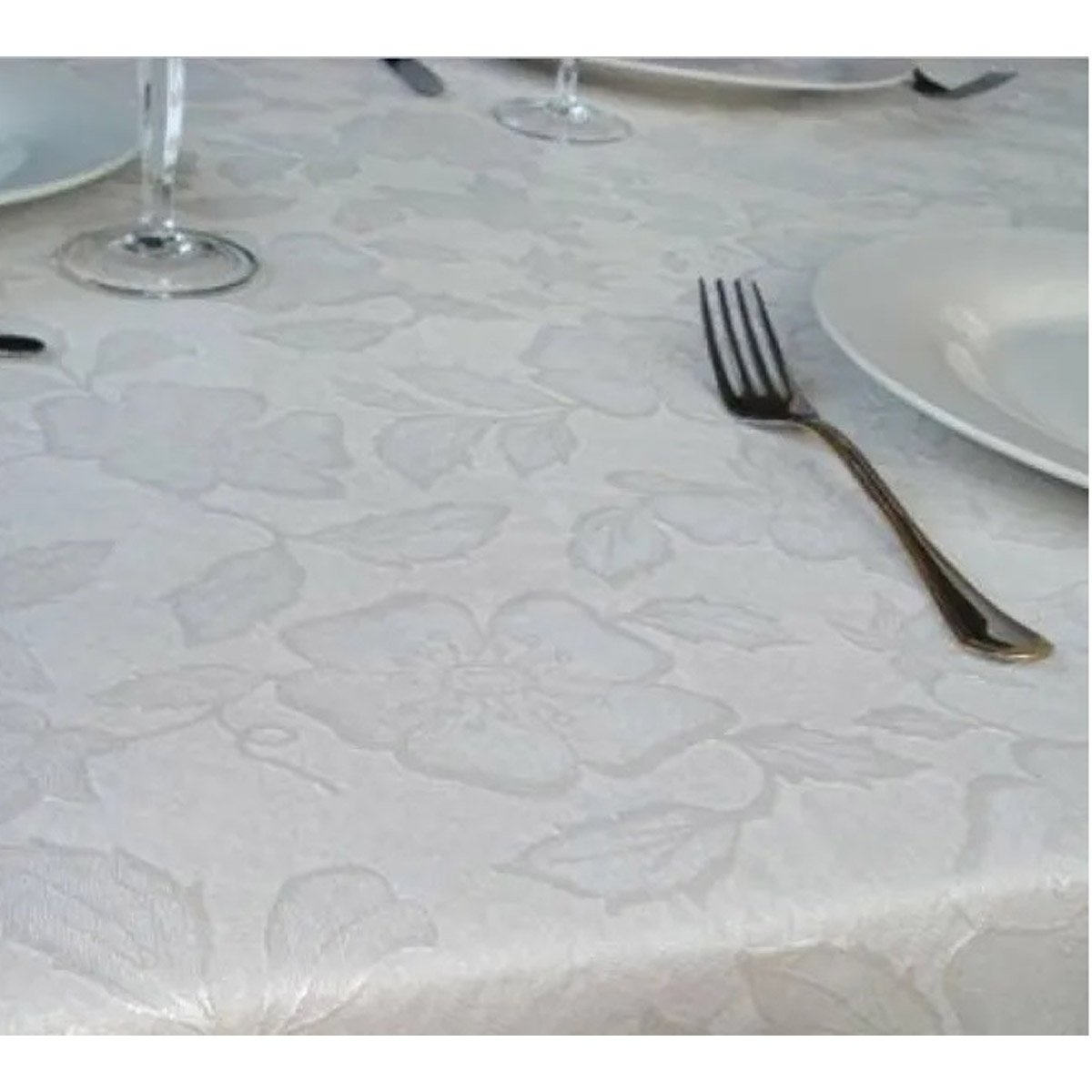 Toalha De Mesa Térmica Pvc Impermeável Branca S 1,40 X 2,00m - 2