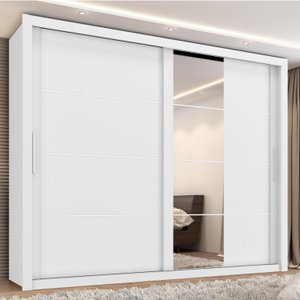 Guarda Roupa Casal com Espelho 2 Portas 6 Gavetas Imperador Plus 