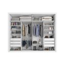 Ver imagem 2 de Guarda Roupa Casal Essencial 2 Portas de Correr 6 Gavetas com 4 Espelhos Branco/Absoluto