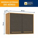 Ver imagem 6 de Armário Aéreo 80cm 2 Portas Salvador Cinza/Cinamomo/Grafite
