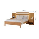 Ver imagem 3 de Cama Casal com Cabeceira e 2 Mesas de Cabeceira 100% MDF Granada Marrom/Freijó/Off White