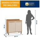 Ver imagem 6 de Balcão 80cm 2 Portas Salvador Bege/Cinamomo/Off White
