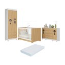 Ver imagem 1 de Quarto de Bebê Completo Berço Americano 3 em 1 Colchão Bombom Multimóveis Mp4642 Branco/