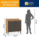 Ver imagem 6 de Balcão 80cm 2 Portas Salvador Cinza/Cinamomo/Grafite