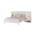 Ver imagem 2 de Cama Casal com Cabeceira e 2 Mesas de Cabeceira 100% MDF Granada Branco