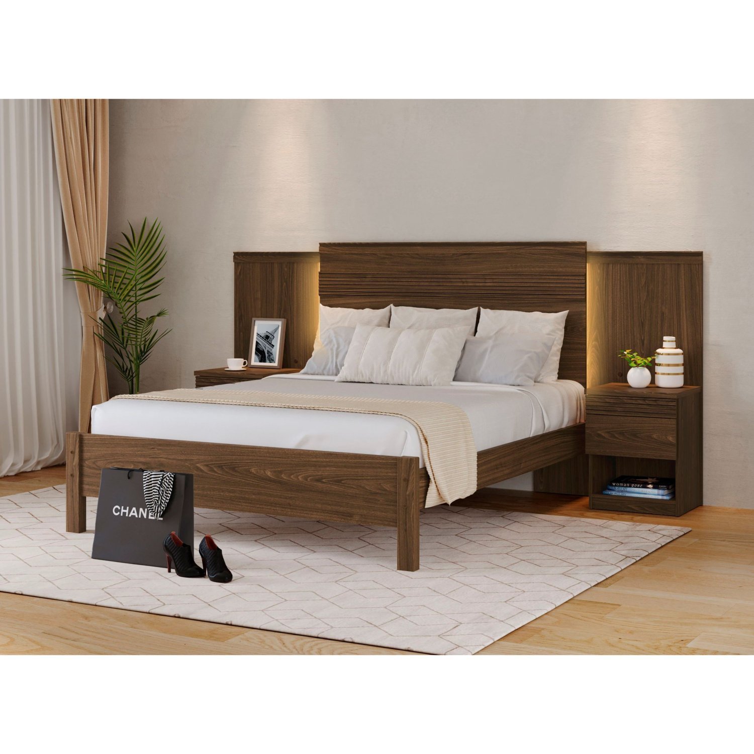 Cama Casal Em Mdf 198cm X 241cm Granada Branco