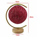 Ver imagem 2 de Luminaria Abajur Meia Lua Cupula Bola Rustica Base Madeira Decoraçao Quarto Sala Casa Escritorio Enf