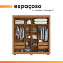 Ver imagem 6 de Guarda Roupas Casal 2 Portas de Correr 4 Gavetas Siena Madeirado