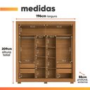 Ver imagem 4 de Guarda Roupas Casal 2 Portas de Correr 4 Gavetas Siena Madeirado