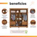 Ver imagem 5 de Guarda Roupas Casal 2 Portas de Correr 4 Gavetas Siena Madeirado