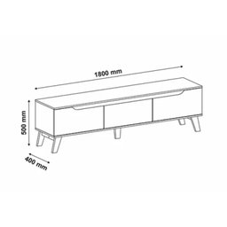 Rack para TV até 75 Polegadas 180cm 2 Portas 1 Gaveta Liverpool Yescasa - 4
