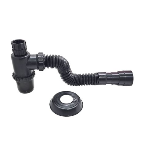 Kit Banheiro Black Pop Sifão Copo Valvula Click e Assento