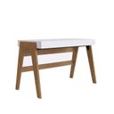 Ver imagem 5 de Conjunto Home Offce 2 Peças Escrivaninha 120cm 2 Gavetas e Estante 5 Prateleiras Trend Hanover Off W Marrom/White