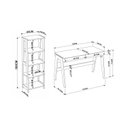 Ver imagem 3 de Conjunto Home Offce 2 Peças Escrivaninha 120cm 2 Gavetas e Estante 5 Prateleiras Trend Hanover Off W Marrom/White